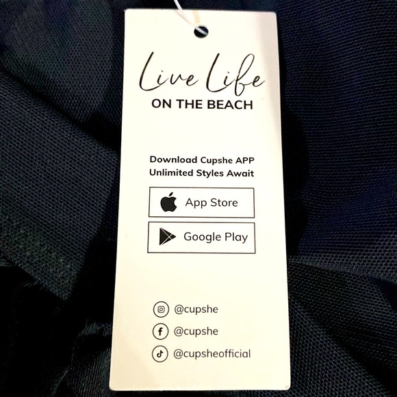 CUPSHE Foil Blink swimsuit, One Piece,Sz M, Gold metallic foil embellishment,NWT - Picture 9 of 16